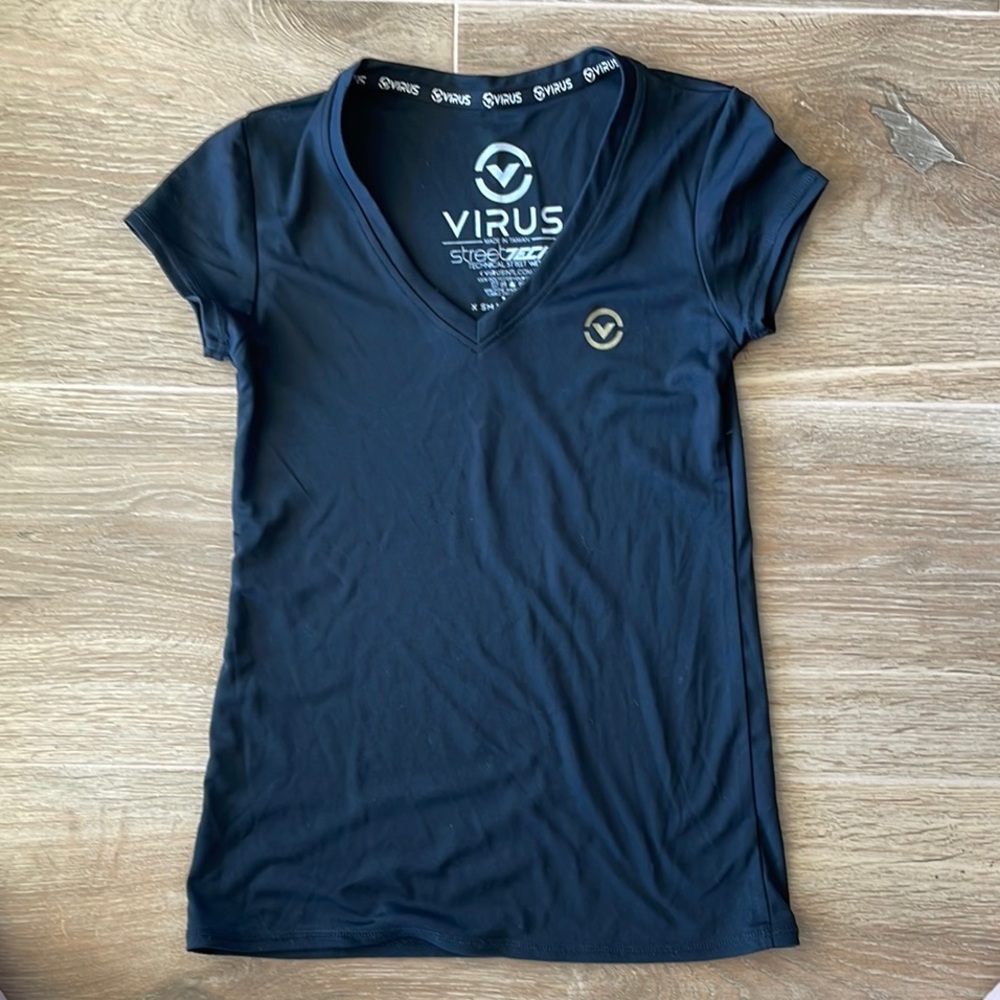 Virus Black Fitted Cap Sleeve T-Shirt